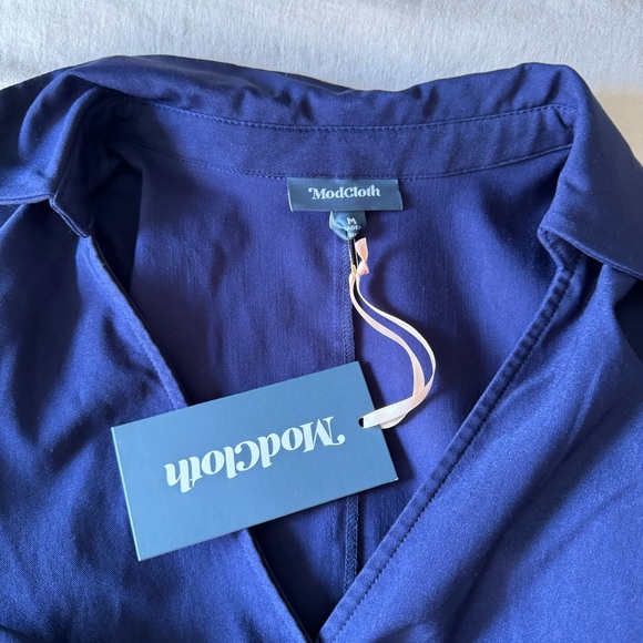 NWT ModCloth Long Sleeve Navy Dress - Picture 9 of 11